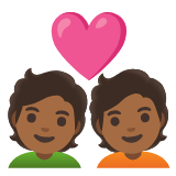 Google(Android) Couple With Heart: Medium-Dark Skin Tone Emoji