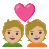 Google(Android) Couple With Heart: Medium-Light Skin Tone Emoji