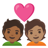 Google(Android) Couple With Heart: Person, Person, Medium-Dark Skin Tone, Medium Skin Tone Emoji