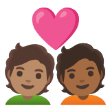 Google(Android) Couple With Heart: Person, Person, Medium Skin Tone, Medium-Dark Skin Tone Emoji