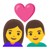 Google(Android) Couple With Heart: Woman, Man Emoji