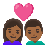 Google(Android) Couple With Heart: Woman, Man, Medium-Dark Skin Tone Emoji