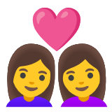 Google(Android) Couple With Heart: Woman, Woman Emoji