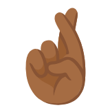 Google(Android) Crossed Fingers: Medium-Dark Skin Tone Emoji