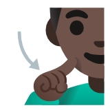 Google(Android) Deaf Man: Dark Skin Tone Emoji