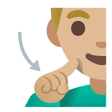 Google(Android) Deaf Man: Medium-Light Skin Tone Emoji