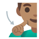 Google(Android) Deaf Man: Medium Skin Tone Emoji