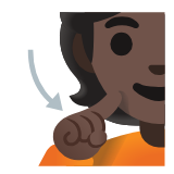 Google(Android) Deaf Person: Dark Skin Tone Emoji