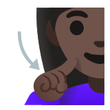 Google(Android) Deaf Woman: Dark Skin Tone Emoji