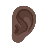 Google(Android) Ear: Dark Skin Tone Emoji