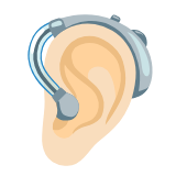 Google(Android) Ear With Hearing Aid: Light Skin Tone Emoji