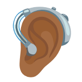 Google(Android) Ear With Hearing Aid: Medium-Dark Skin Tone Emoji