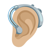 Google(Android) Ear With Hearing Aid: Medium-Light Skin Tone Emoji