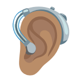 Google(Android) Ear With Hearing Aid: Medium Skin Tone Emoji