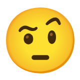 Google(Android) Face With Raised Eyebrow Emoji