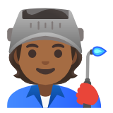 Google(Android) Factory Worker: Medium-Dark Skin Tone Emoji