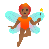 Google(Android) Fairy: Medium-Dark Skin Tone Emoji