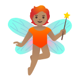 Google(Android) Fairy: Medium Skin Tone Emoji