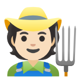 Google(Android) Farmer: Light Skin Tone Emoji