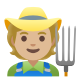 Google(Android) Farmer: Medium-Light Skin Tone Emoji