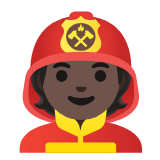 Google(Android) Firefighter: Dark Skin Tone Emoji