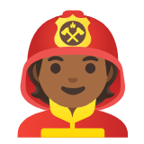 Google(Android) Firefighter: Medium-Dark Skin Tone Emoji