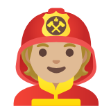 Google(Android) Firefighter: Medium-Light Skin Tone Emoji