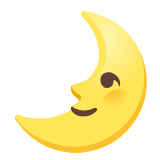 Google(Android) First Quarter Moon Face Emoji