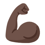 Google(Android) Flexed Biceps: Dark Skin Tone Emoji