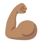 Google(Android) Flexed Biceps: Medium Skin Tone Emoji