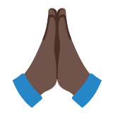 Google(Android) Folded Hands: Dark Skin Tone Emoji