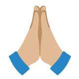 Google(Android) Folded Hands: Medium-Light Skin Tone Emoji