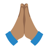 Google(Android) Folded Hands: Medium Skin Tone Emoji