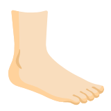 Google(Android) Foot: Light Skin Tone Emoji