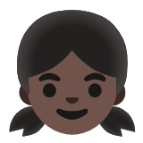 Google(Android) Girl: Dark Skin Tone Emoji