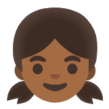 Google(Android) Girl: Medium-Dark Skin Tone Emoji