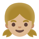 Google(Android) Girl: Medium-Light Skin Tone Emoji