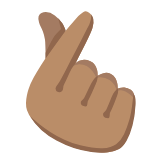 Google(Android) Hand With Index Finger And Thumb Crossed: Medium Skin Tone Emoji