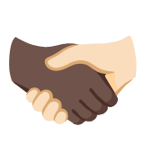 Google(Android) Handshake: Dark Skin Tone, Light Skin Tone Emoji