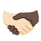 Google(Android) Handshake: Light Skin Tone, Dark Skin Tone Emoji