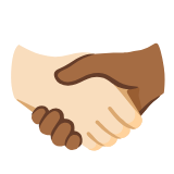 Google(Android) Handshake: Light Skin Tone, Medium-Dark Skin Tone Emoji