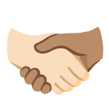 Google(Android) Handshake: Light Skin Tone, Medium Skin Tone Emoji