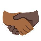 Google(Android) Handshake: Medium-Dark Skin Tone, Dark Skin Tone Emoji