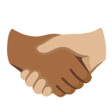 Google(Android) Handshake: Medium-Dark Skin Tone, Medium-Light Skin Tone Emoji