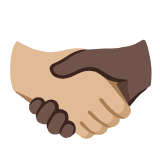 Google(Android) Handshake: Medium-Light Skin Tone, Dark Skin Tone Emoji