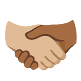 Google(Android) Handshake: Medium-Light Skin Tone, Medium-Dark Skin Tone Emoji