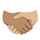 Google(Android) Handshake: Medium Skin Tone, Medium-Light Skin Tone Emoji