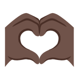 Google(Android) Heart Hands: Dark Skin Tone Emoji