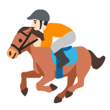 Google(Android) Horse Racing: Light Skin Tone Emoji