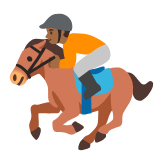 Google(Android) Horse Racing: Medium-Dark Skin Tone Emoji